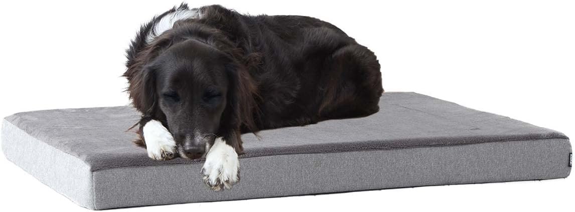 Barkbox Orthopedic Dog Bed with Memory Foam, Premium Comfort for Dogs and Puppies, Large Sized Dog Bed for Joint Relief and Restful Sleep, Durable and Easy to Clean – Grey, Large
