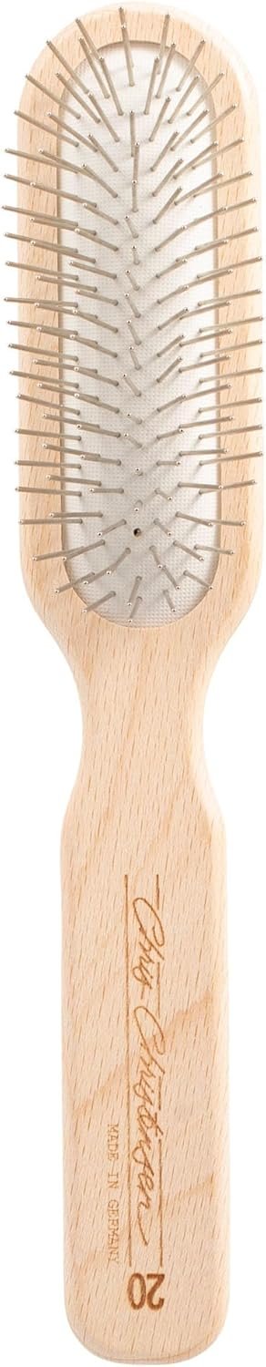Chris Christensen 20 mm Oblong Pin Dog Brush, Original Series, Groom Like a Professional, Stainless Steel Pins, Lightweight Beech Wood Body, Ground and Polished Tips