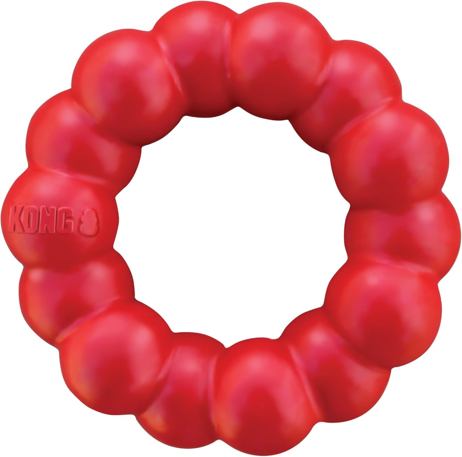 KONG Ring – Natural Rubber Ring Toy for Healthy Chewing Habits – Chew Toy Supports Dog Dental Health – Dog Toy Supports Instincts During Playtime – for Small/Medium Dogs