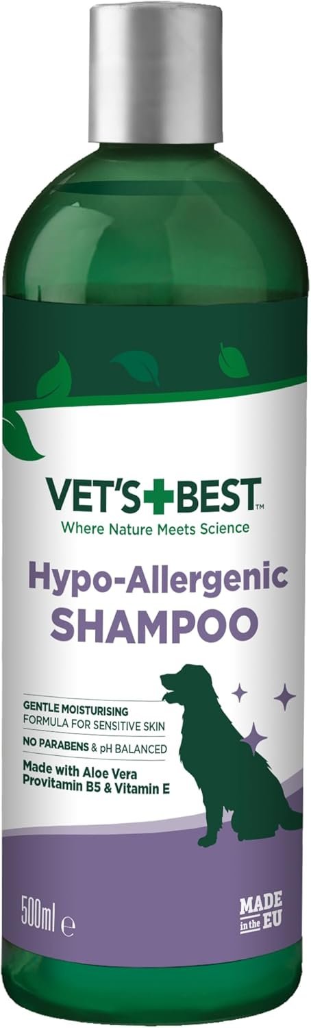 Vet’s Best Hypo-Allergenic Shampoo for Dogs | Dog Shampoo for Sensitive Skin | Relieves Discomfort from Dry, Itchy Skin | Cleans, Moisturizes, and Conditions Skin and Coat , 16 oz