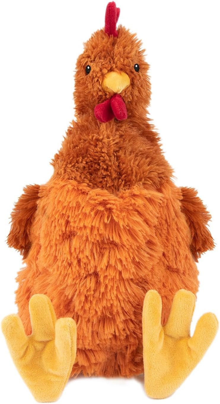 Best Pet Supplies Interactive Squeaky Dog Chew Toy, Ideal Dog Toys for Chewers, Small, Medium & Large Dogs, and Fetch Lovers – Crinkle Chicken (Brown), Large