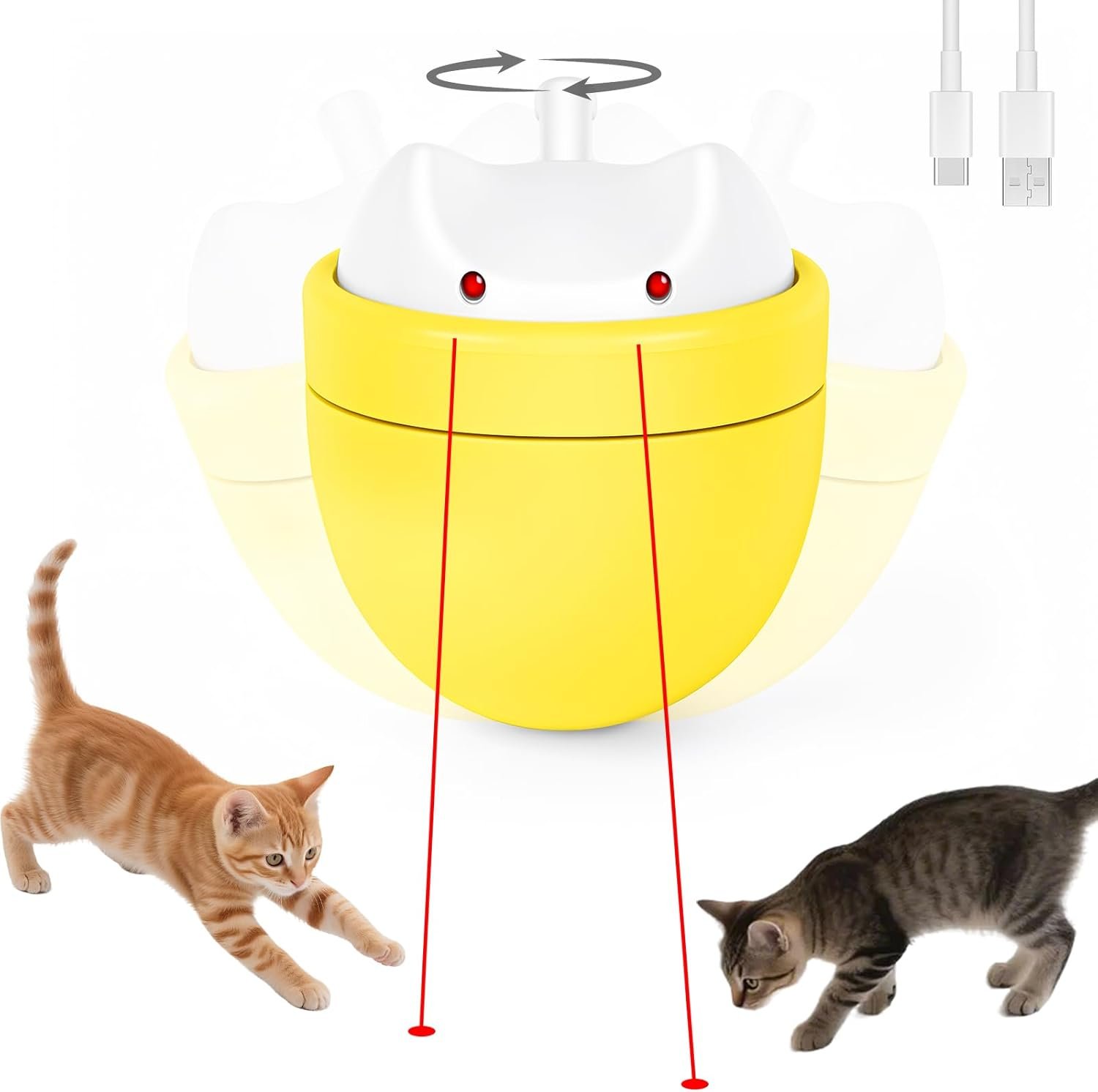 Cat Laser Toy Automatic for Indoor Cats with Dual Rotating Beams, Ultra-Quiet 35–38dB, Hands-Free Interactive Play for Multi-Cat Homes, Catteries & Daily Indoor Exercise