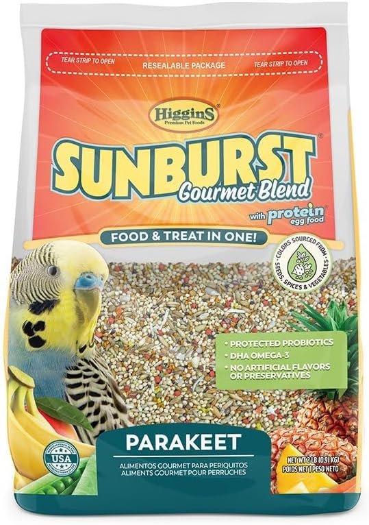 Higgins Sunburst Gourmet Food Mix For Parakeet, Large, 2 Lbs