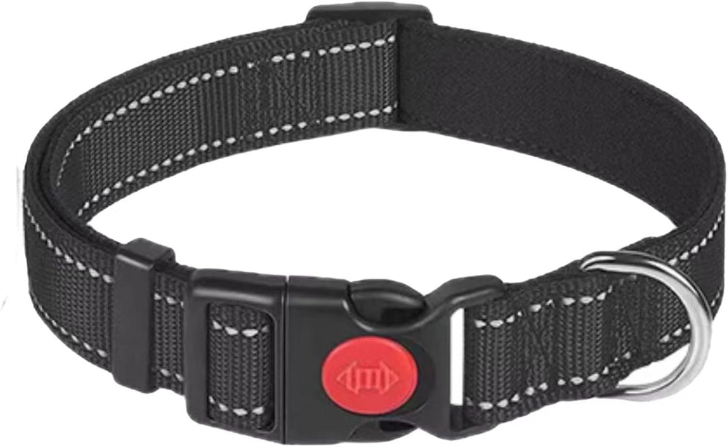 Reflective Dog Collar with Safety Locking Buckle, Adjustable Nylon Pet Padded Collars for Medium Dogs