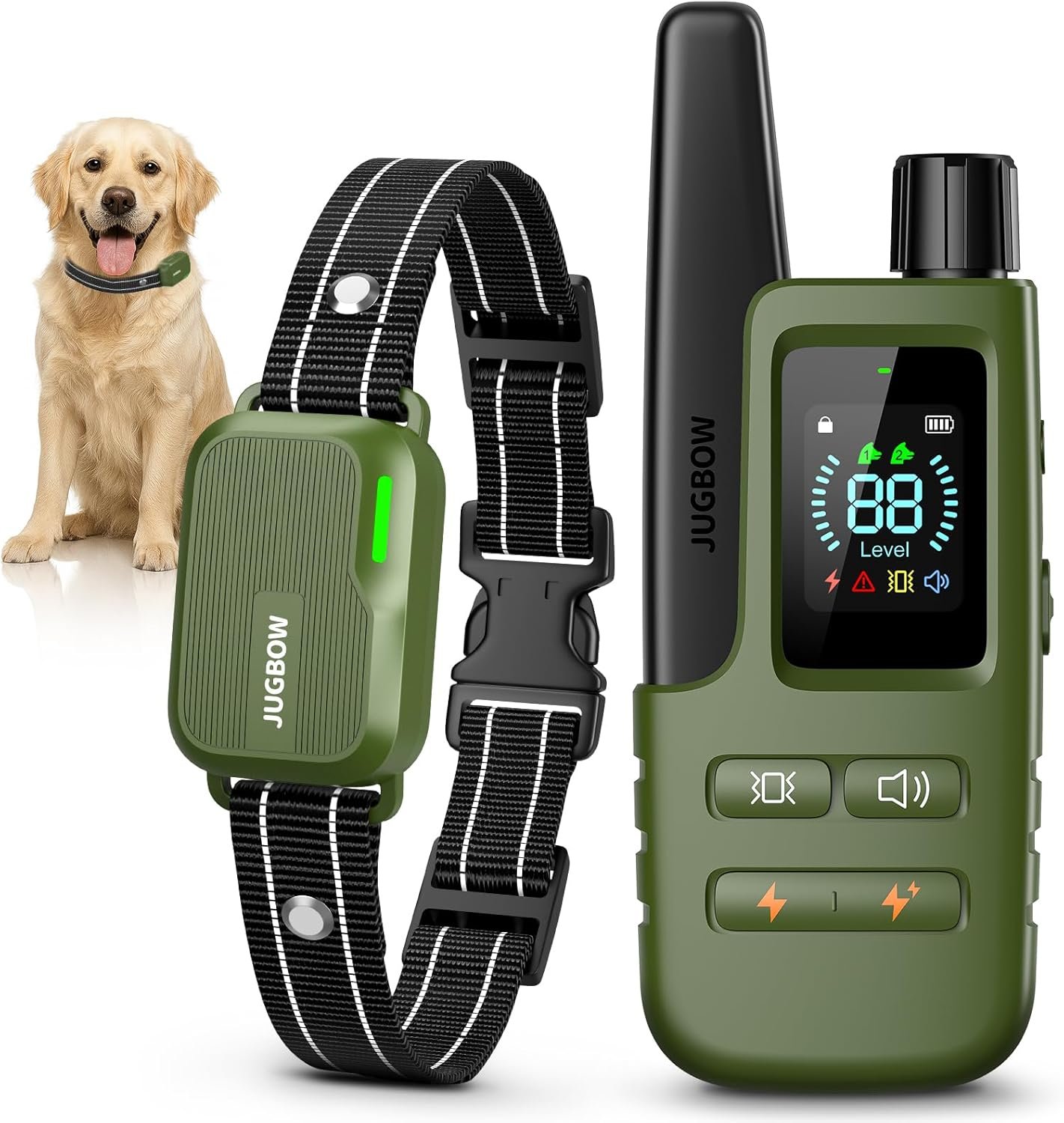 Dog Shock Collar – 4500FT Dog Training Collar with Remote, IPX8 Waterproof Electric Dog Collar with 4 Training Modes, Security Lock, Rechargeable eCollar for 10-120lbs Small Medium Large Dogs