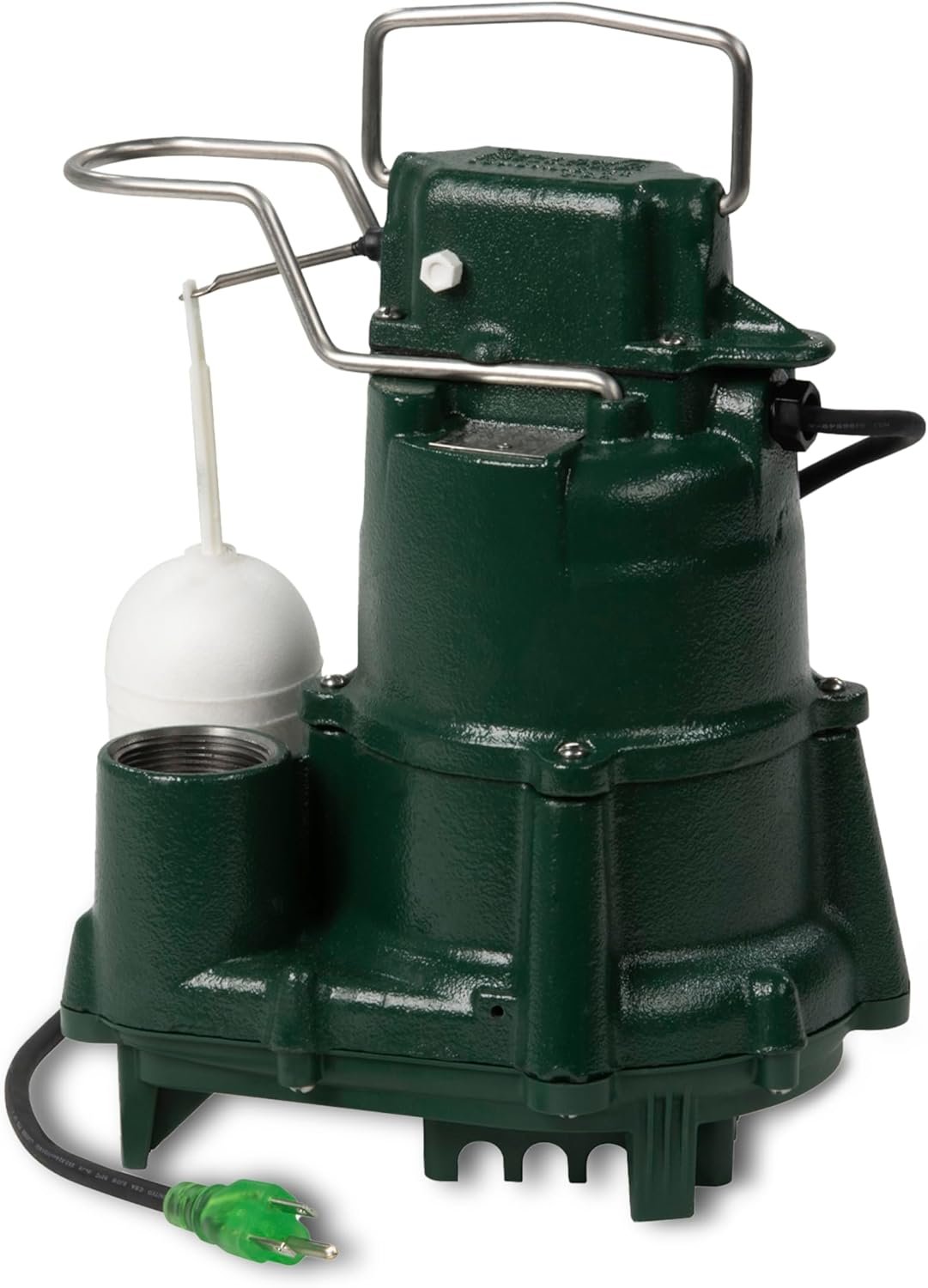 Zoeller M98 Flow-Mate Sump Pump – 1/2 HP – Cast Iron – LED Power Plug – High Flow – Vortex Impeller – Stainless Steel Hardware – Factory Tested and Float Operated – Submersible Sump Pump – 115V