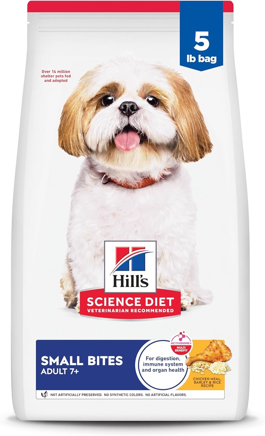 Hill’s Science Diet Adult 7+ Small Bites Dry Dog Food, Chicken Meal, Barley, & Rice, 5 lb. Bag