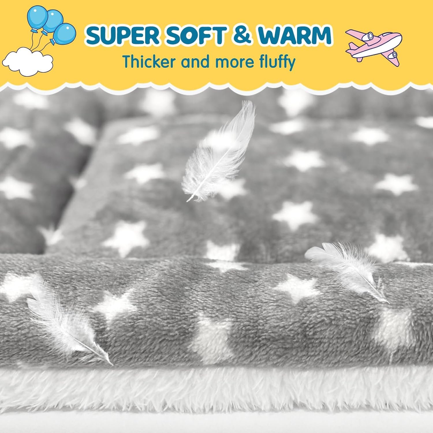 2 Pack Bunny Bed – 10 x 13 Inch Rabbit Pee Pads Bedding – Washable and Thickness Upgrade (Light Gray & Light Pink,M)