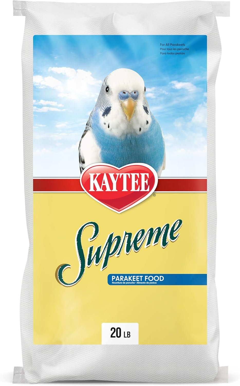 Kaytee Supreme Parakeet Food, for Pet Birds, 20 Pounds