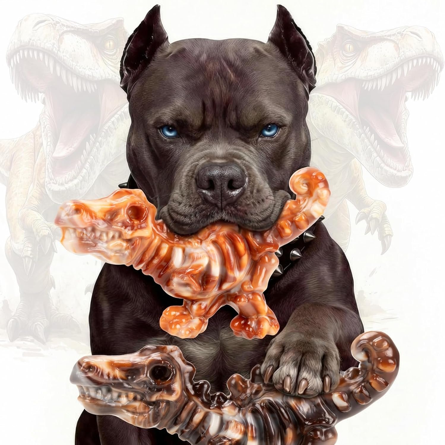 2 Pack Tough Dog Toys for Aggressive Chewers: Ultra-Dense Nylon, Durable Dog Bones, Bacon Flavor, Heavy Duty Dog Chew Toys for Large Dogs 20-90 lbs, Long Lasting & Keep Them Busy