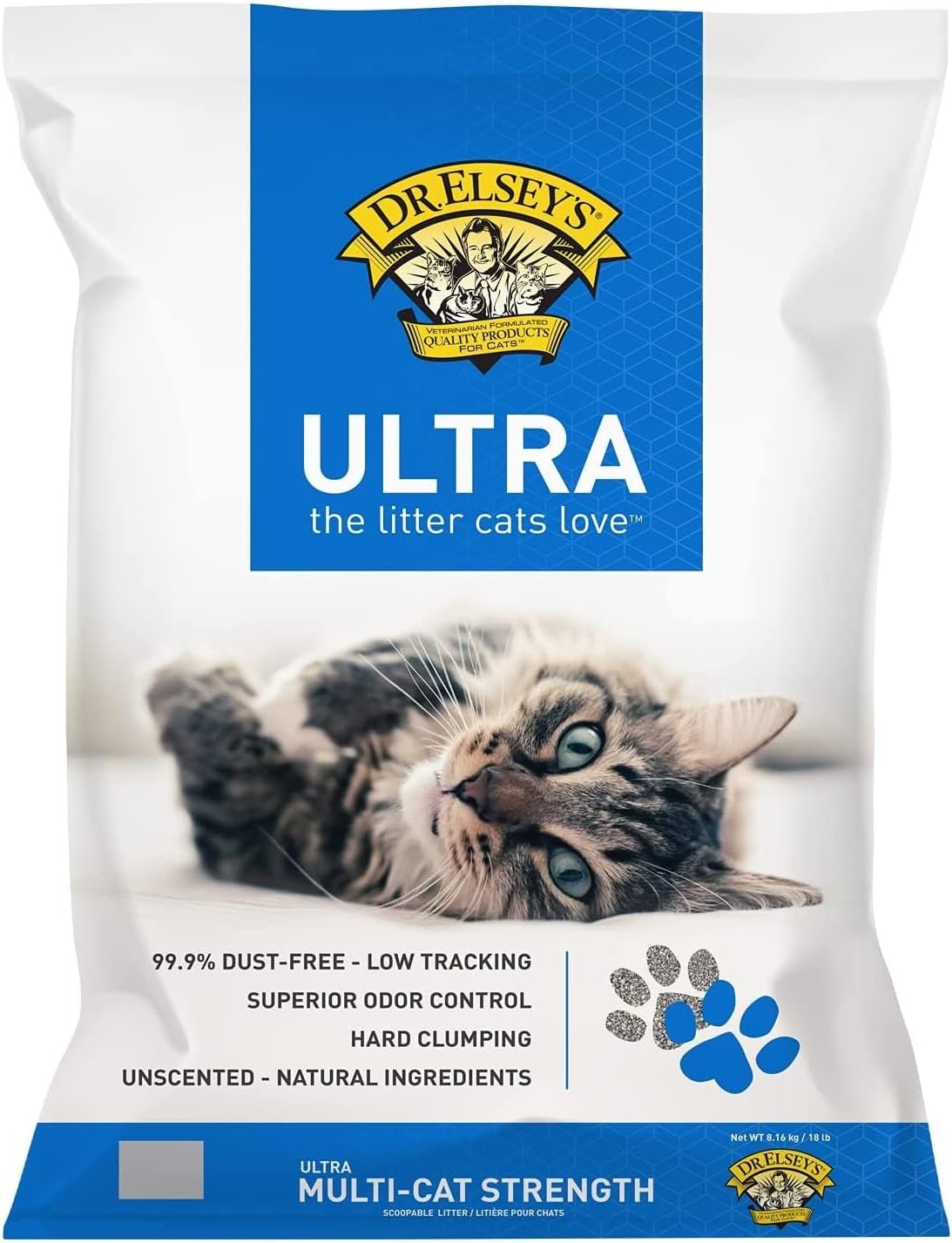 Dr. Elsey’s Ultra Unscented Clumping Clay Cat Litter 18 lb Bag