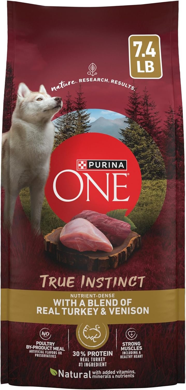 Purina ONE True Instinct With A Blend Of Real Turkey and Venison Dry Dog Food – 7.4 lb. Bag