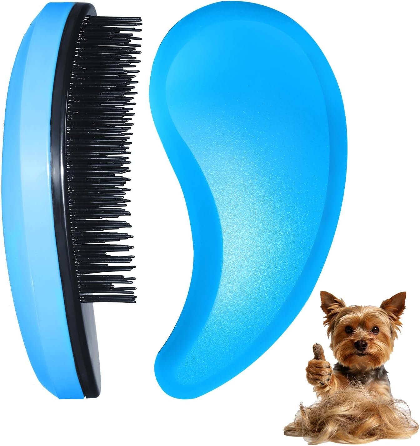 Small Dog Brush- Grooming Tool for Teddy, Yorkies, Maltese, Shih Tzu, Chihuahua – Puppy Hair Brush (Blue)