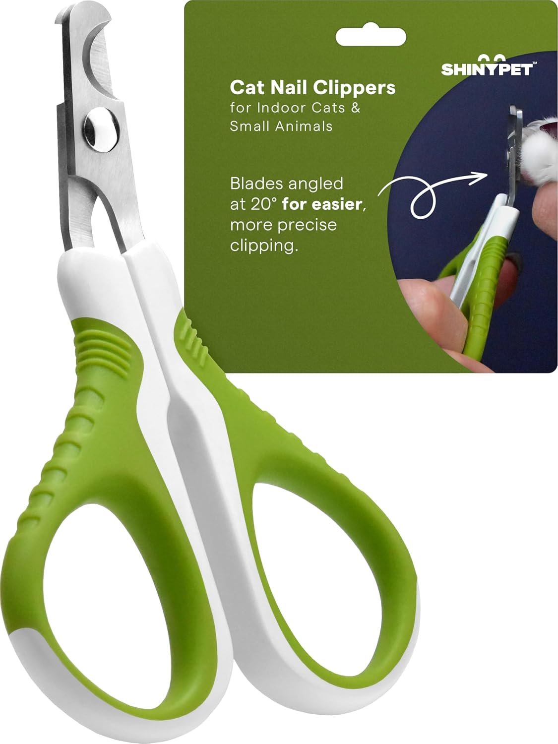 Pet Nail Clippers for Indoor Cats & Small Animals – Precision Angled Blades & Steady Grip – Ideal for Kittens Tiny Dogs Rabbits Birds – Nail Trimmer & Claw Scissors for Home Grooming – eBook + App