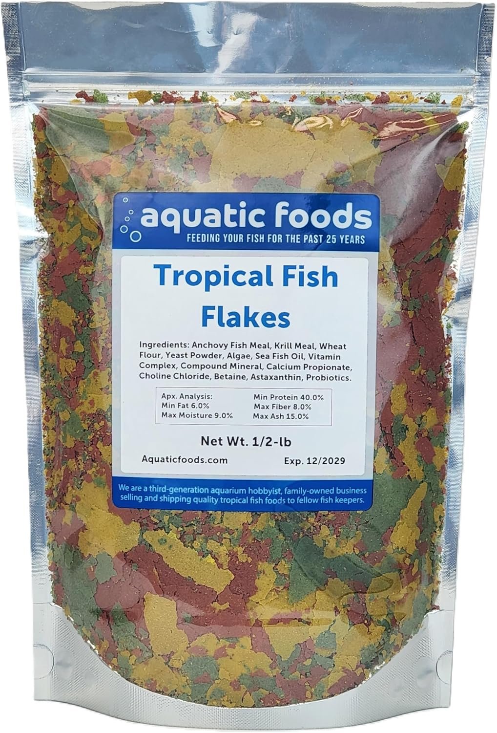 Premium Community Tropical Fish Flakes. All-Around Flakes for Tetras, Livebearers, Anglefish, Cichlids, Goldfish, Guppies 2-Type Pellet Mix & 4-Type Wafers Included…1/2-lb Bag