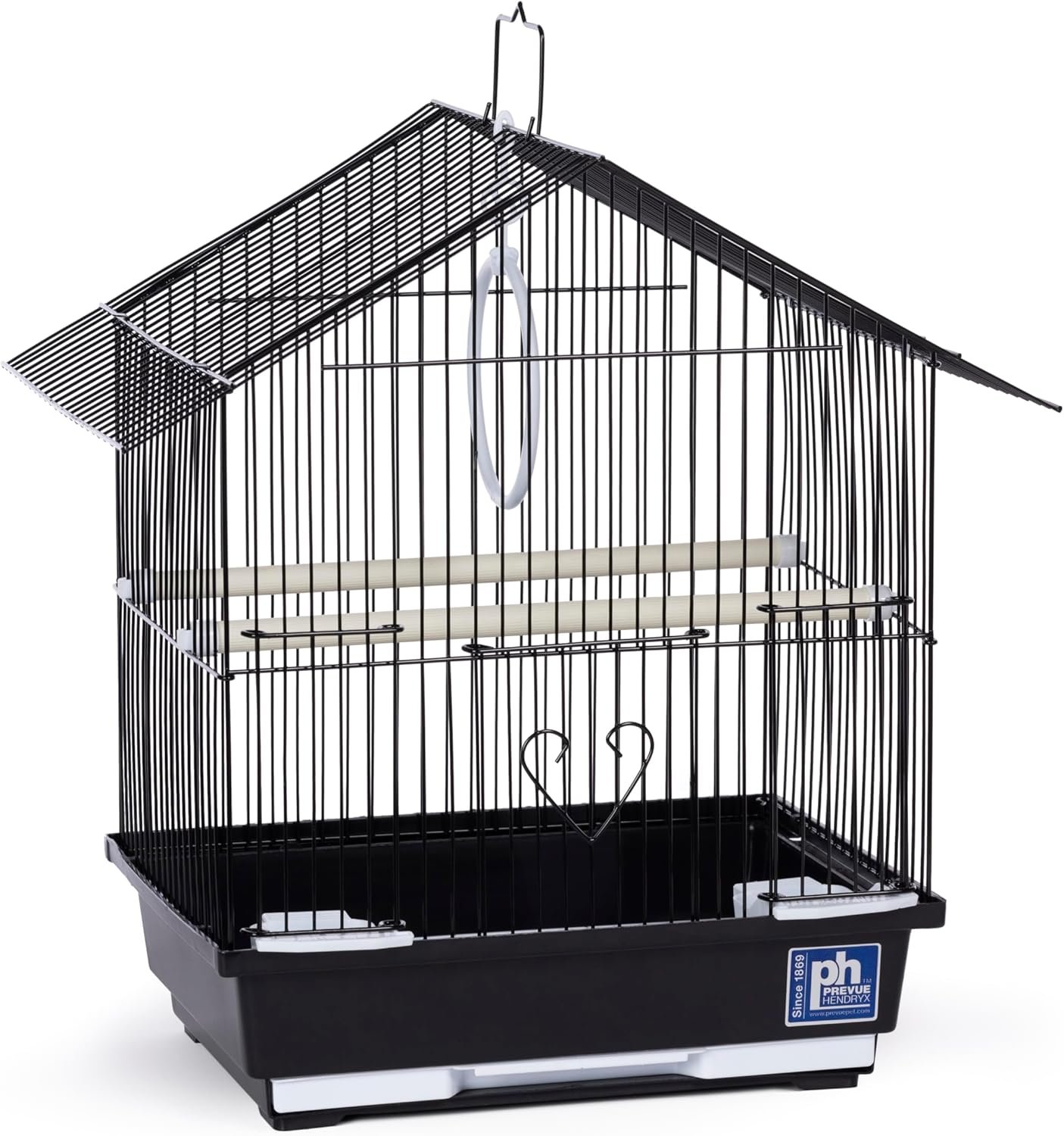 Prevue Pet Parakeet Manor Bird Cage with Handle – Versatile Carrier for Home or Travel, Small Bird Accessories, Easy Storage, Ideal for Canaries, Budgies, Finches, Parakeets, and More – Black