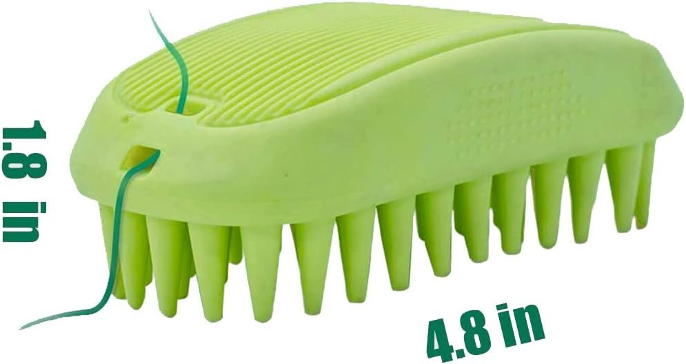 Dog Cat Pet Grooming Brush – Silicone Massage Brush for Deshedding and Bathing, Anti-Slip Rubber Shampoo Brush for Long & Short Hair Dogs and Cats (Orange)