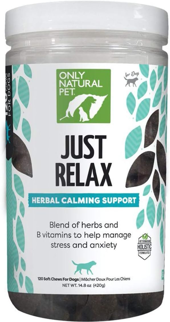 Only Natural Pet – Just Relax Herbal Calming Soft Chews for Dogs | Natural Anxiety Relief Treats, Premium Dog Relaxation Aid, Stress and Anxiety Relief Supplement – Bacon Flavor – 120 Soft Chews