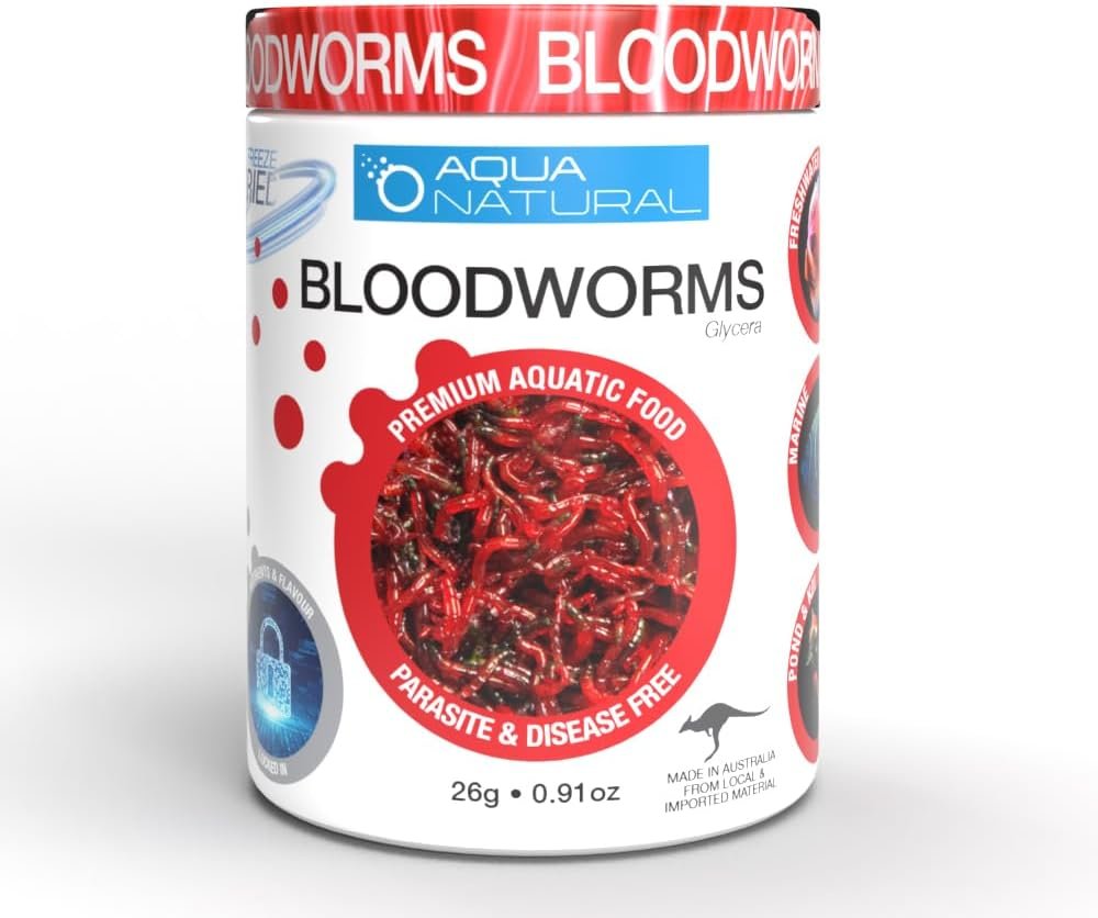 Aqua Natural Freeze Dried Bloodworms 0.70oz Fish Food