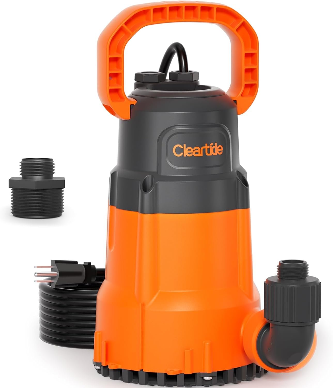 Cleartide Submersible Utility Water Pump, 1/2 HP 3060 GPH Sump Pump, Portable Plug and Work for Pond, Garden Watering, Pool or Hot Tub Water Transfer