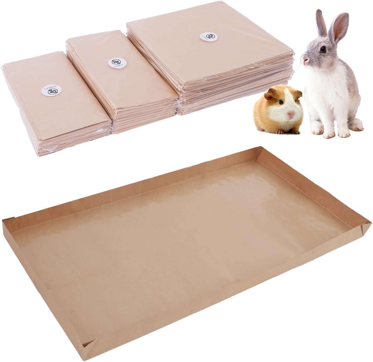 Disposable Guinea Pig Cage Liners, 48″ x24 Large Liner Bag for Guinea Pig Cage Bottom, Water-Resistant Kraft Paper (4Pack)
