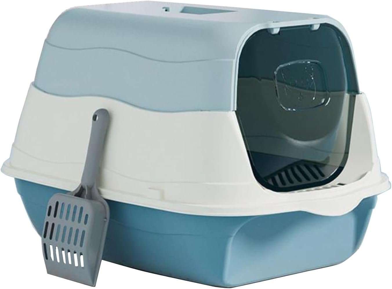 Large Enclosed Cat Litter Box with Lid, Scoop, Enclosed Potty, Anti-Splashing Toilet, Kitty Covered Litter Boxes for Cats Litterbox Including Litter Scoop for Indoor Use Cat Owners Gifts