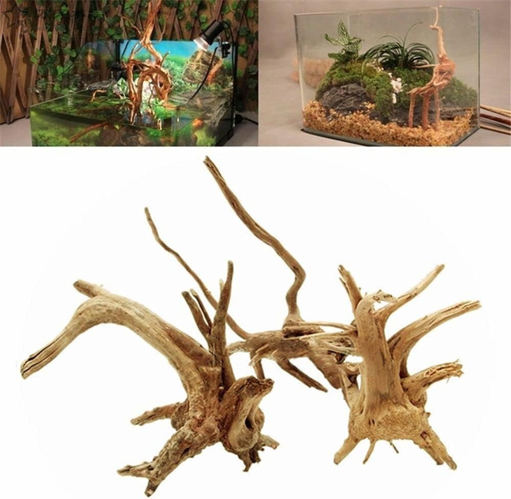 Natural Aquarium Driftwood Branches Wood Aquarium Trunk Driftwood Tree Fish Tank Log Decoration Plant Stump, Aquarium Décor Thematic Ornaments Assorted Size Pet Supplies (8-10cm)