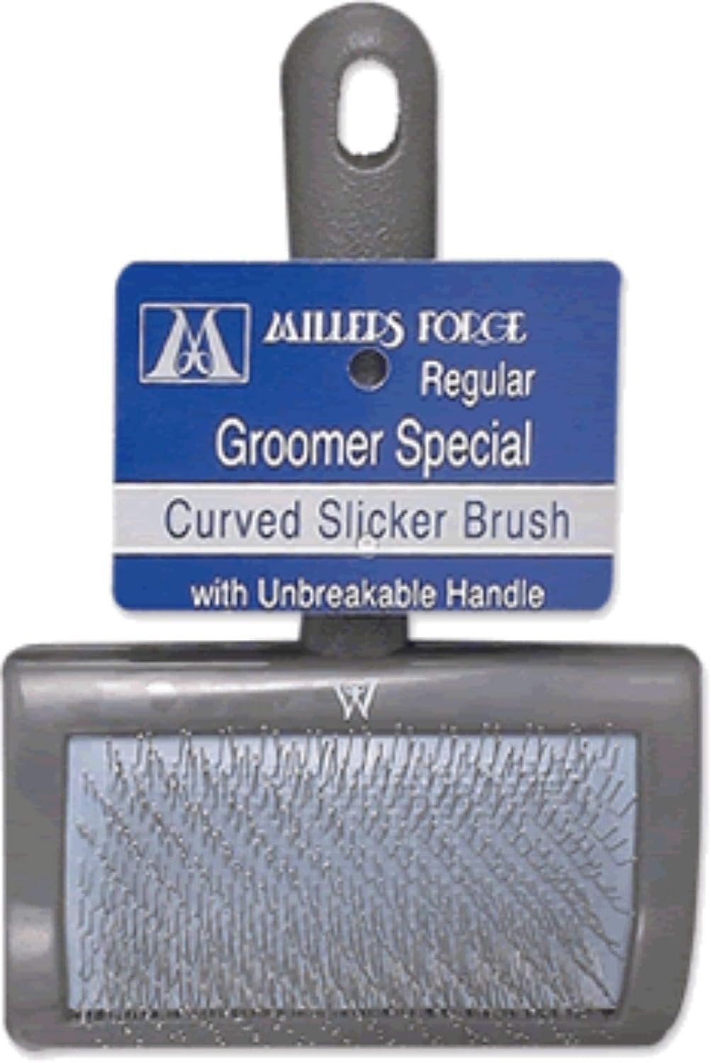 Millers Forge Stainless Steel Pins Universal Curved Pet Slicker Brush with Plastic Handle, Regular – MF120 13,Black
