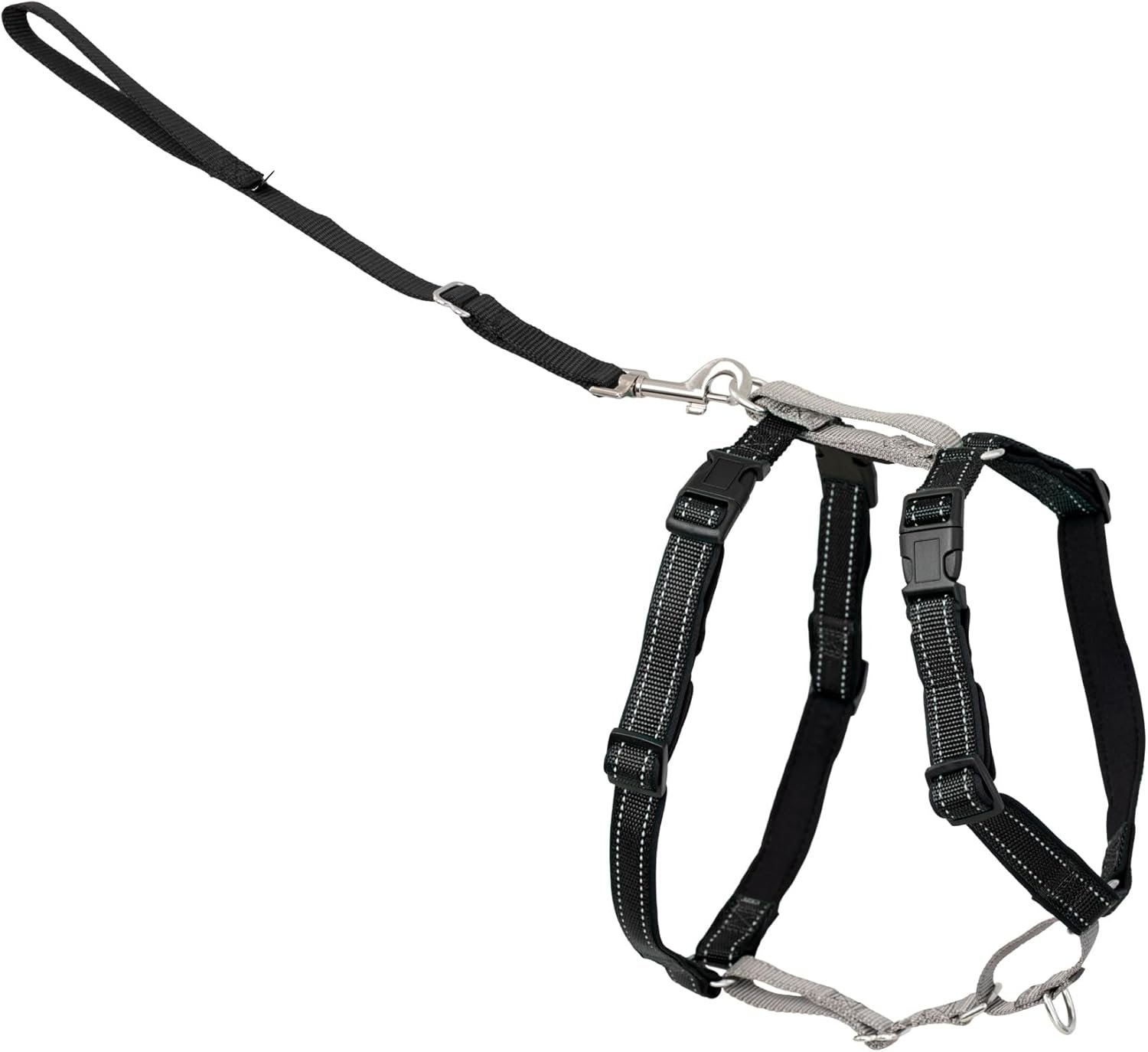 PetSafe 3 in 1 No-Pull Dog Harness for Medium Dogs – Walk, Train or Travel – Helps Pets from Pulling on Walks – Seatbelt Loop Doubles as Quick Access Handle – Reflective- Medium, Black