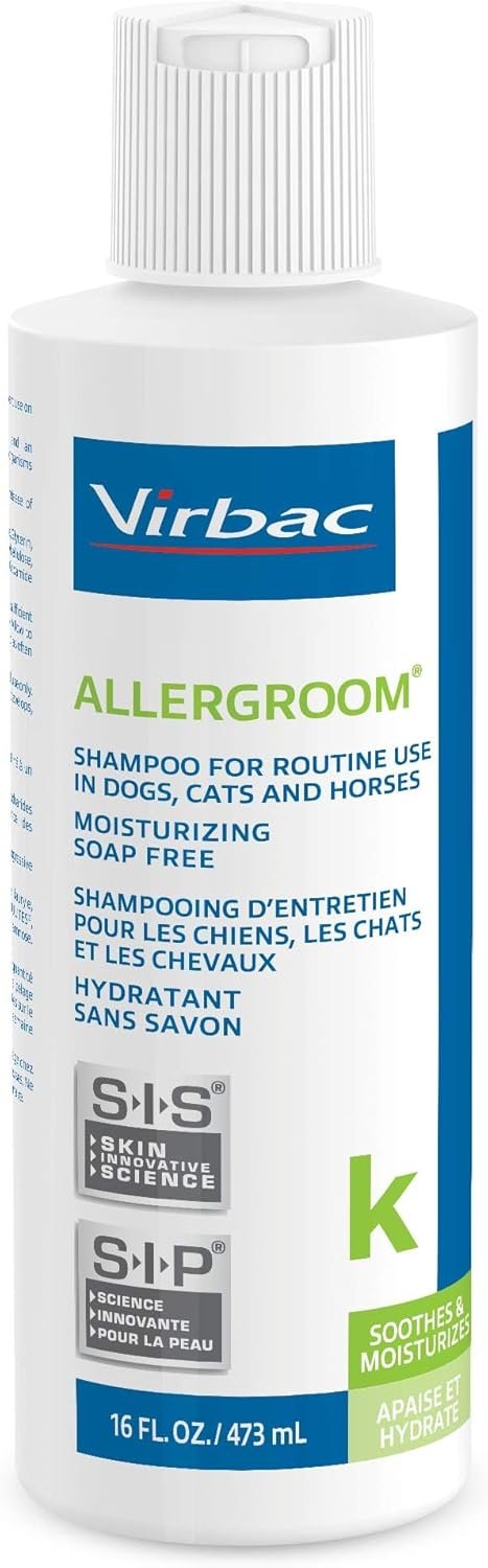 Virbac ALLERGROOM® Shampoo For Dogs, Cats & Horses (16 oz) – For Normal or Dry Skin