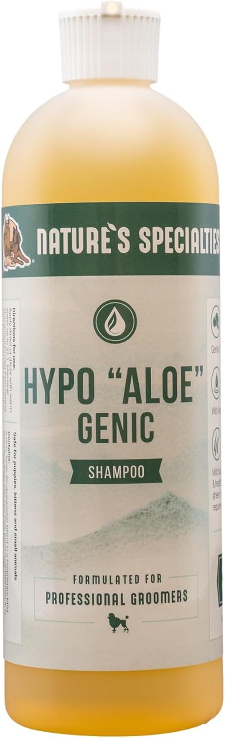 Nature’s Specialties Hypoallergenic Ultra Concentrated Aloe Dog Shampoo for Pets, Makes up to 4 Gallons, Natural Choice for Professional Groomers, for Sensitive Skin, Made in USA, 16 oz