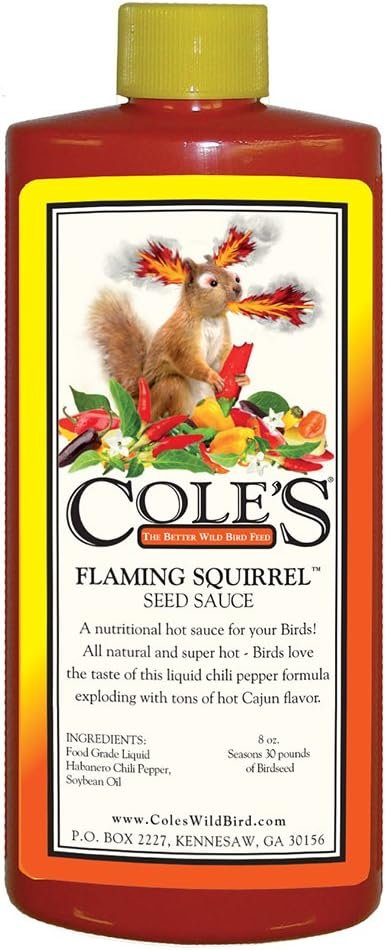 Cole’s Wild Bird Products FS08 Flaming Squirrel Seed Sauce, 8-Ounce