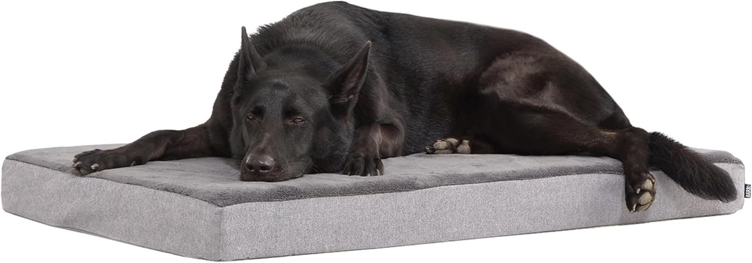 Barkbox Orthopedic Dog Bed with Memory Foam, Premium Comfort for Dogs and Puppies, Dog Bed for Joint Relief and Restful Sleep, Durable and Easy to Clean – Grey, XL