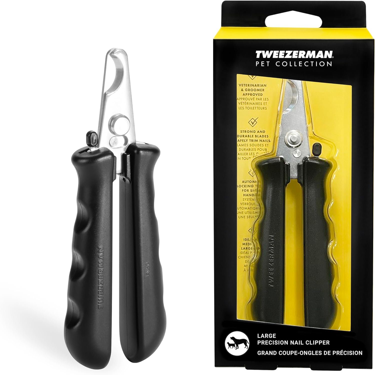 Tweezerman Large Nail Clippers for Dogs & Cats, Manual Professional Dog & Cat Nail Trimmer with Ergonomic Handle