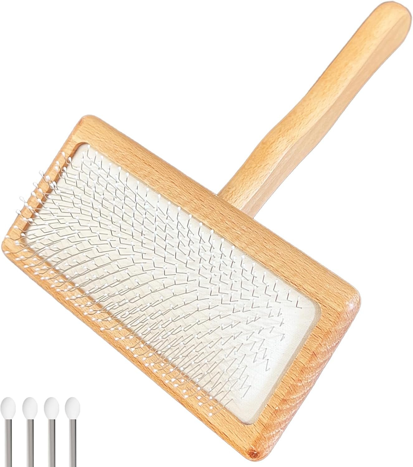 Dog Slicker Brush for Shedding and Grooming, Pet Deshedding Brush with Rounded Tips&Air-Cushion for Dogs & Cats, Undercoat & Dematting Tool for Long/Short Hair Pets