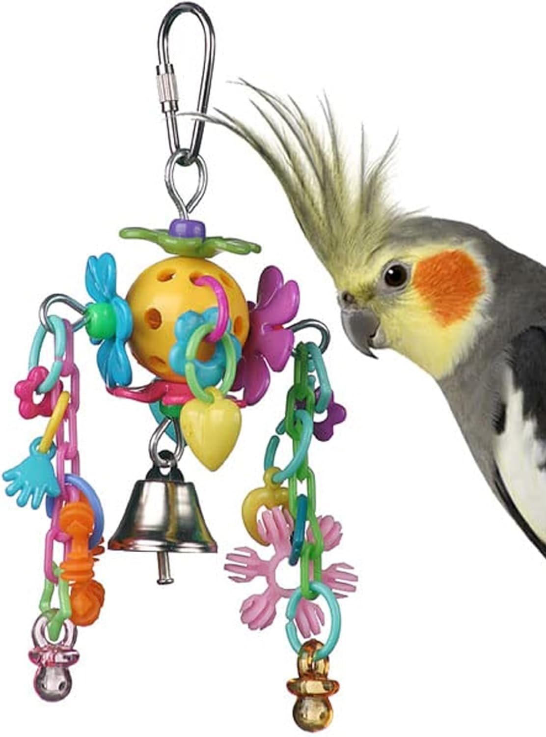 Super Bird Creations SB1088 Birdie Bouquet – Engaging Bird Toys, Enrichment for Parrotlets, Parakeets, Cockatiels & More, Colorful Toy Parts – Small/Medium Birds, 6″ x 3″ x 2″