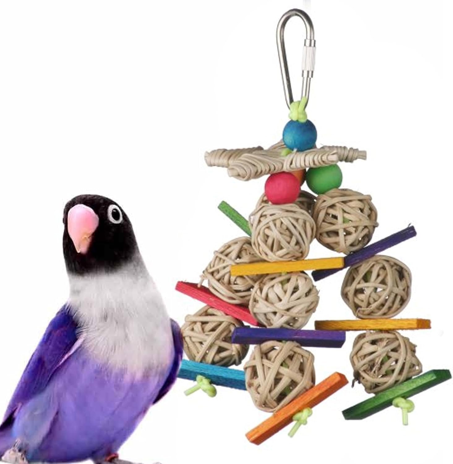 Super Bird Creations Mini Starburst Bird Toy – Colorful Bird Toy for Parrots, Cockatiels, Conures & Parakeets, Cockatiel Toy, Budgie Toys, Bird Toys, Bird Entertainment, Small Bird Size, 5.5″ x 2.5″