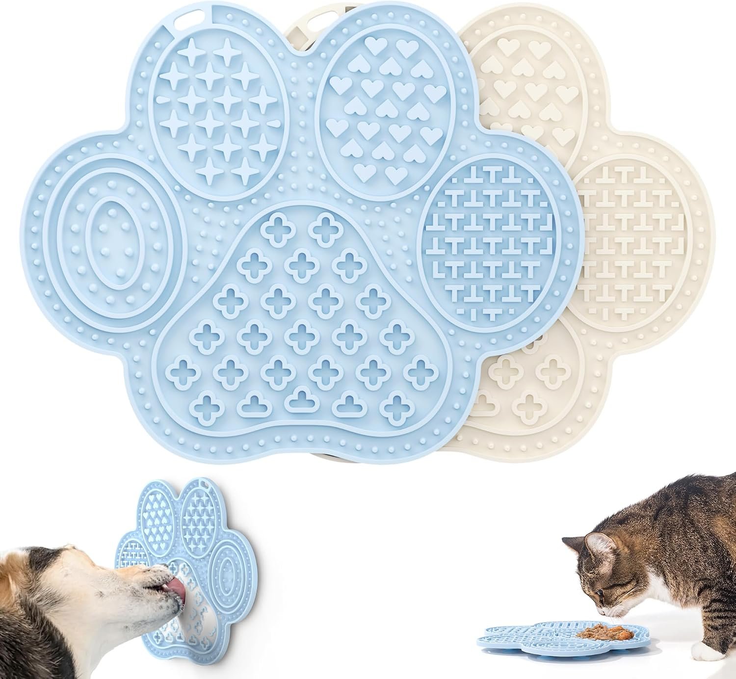 Li&Zhao Lick Mat for Dogs – 2 PCS Dog Lick Mats with Suction Cups Cat Lick Mat Puppy Lick Mat for Cats Dog Slow Feeder Dog Enrichment Toys for Yogurt Peanut Butter Food Treats