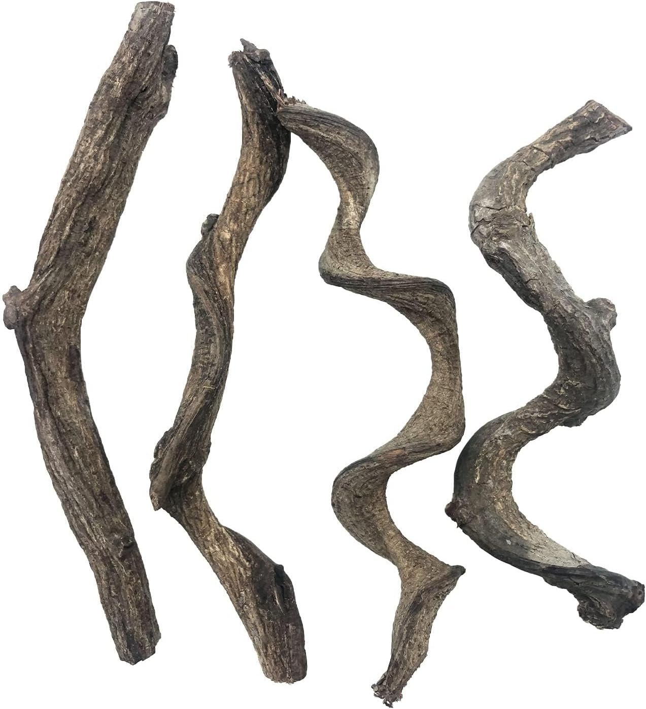 Reptile Decor 4PCS Natural Forest Branch Terrarium Habitat Wood Decoration Lizard Climbing Tree Branch for Bearded Dragon Gecko Snake Frog Chameleon Spider