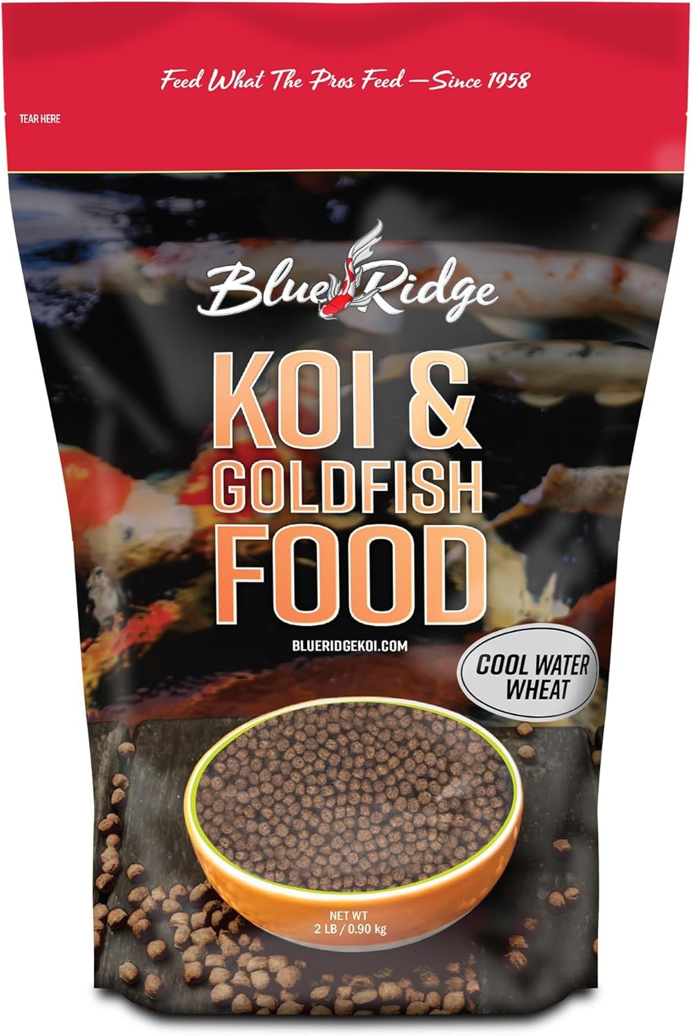 Blue Ridge Koi Fish Food 2lb – Cool Water Wheat 3/16″, Fall and Winter Floating Pond Pellets, Ponds Fish Food
