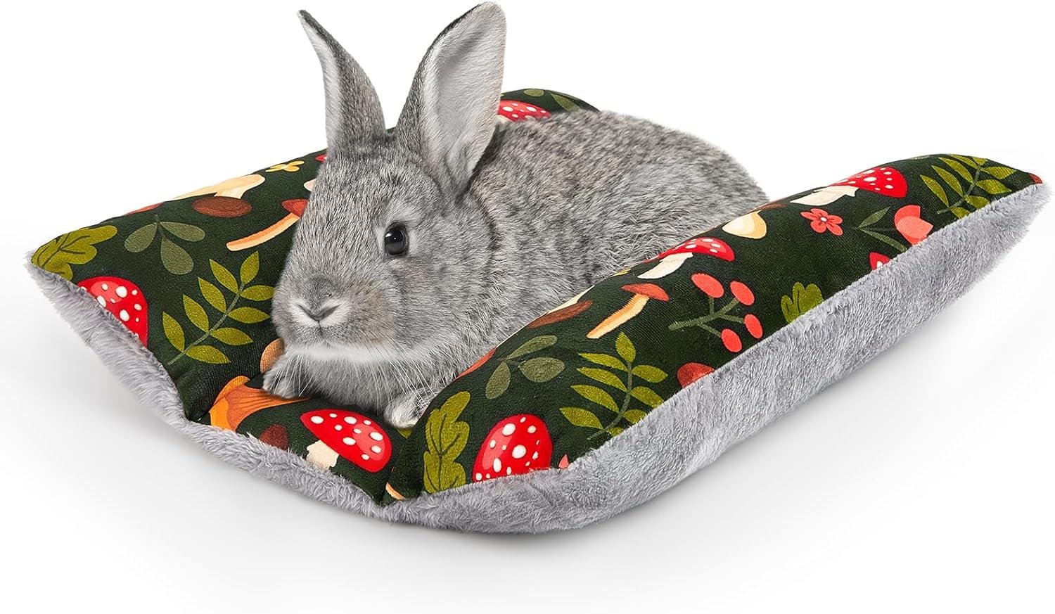 Rabbit Bed 15″X14″Thickened and Soft Bunny Bed Washable Cuddle Cushion Plush Mat Double-Sided Plush Small Pet Flop Mat Cotton Pillow for Rabbit