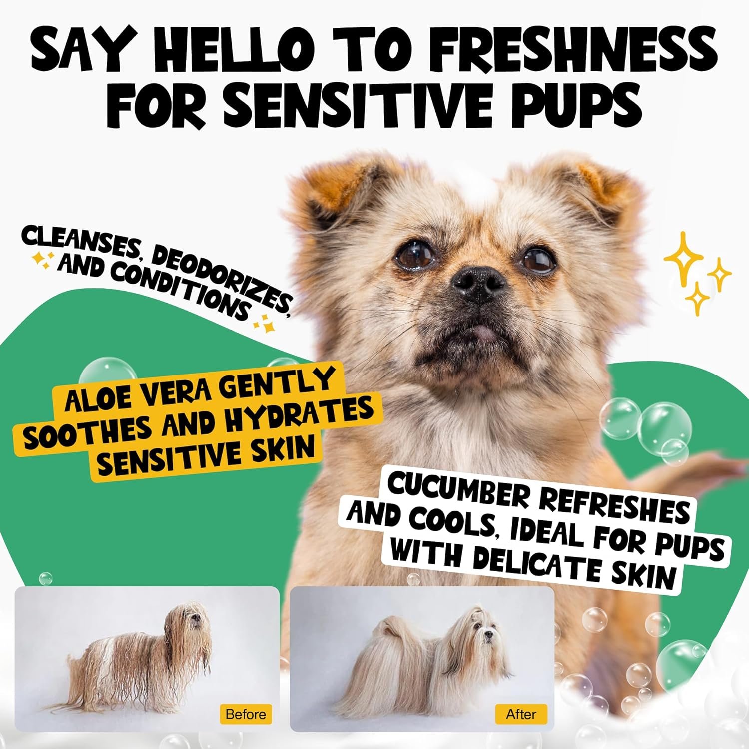 Dog Shampoo & Conditioner for Smelly Dogs – Zesty Zoomies Dog Shampoo for Itchy Skin Relief – Hypoallergenic Pet Shampoo for Conditioner, Moisturizing & Itching.