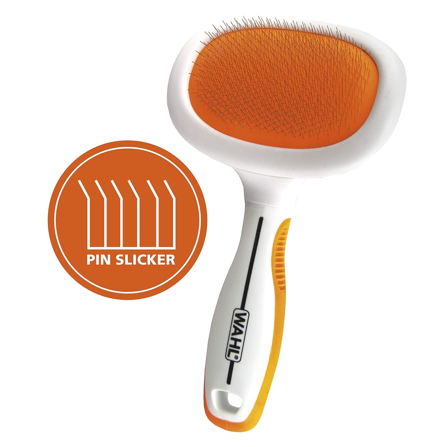 WAHL Premium Large Pet Slicker Brush with Ergronomic Rubber Grips for Comfortable Brushing of Dogs and Cats – Model 858407