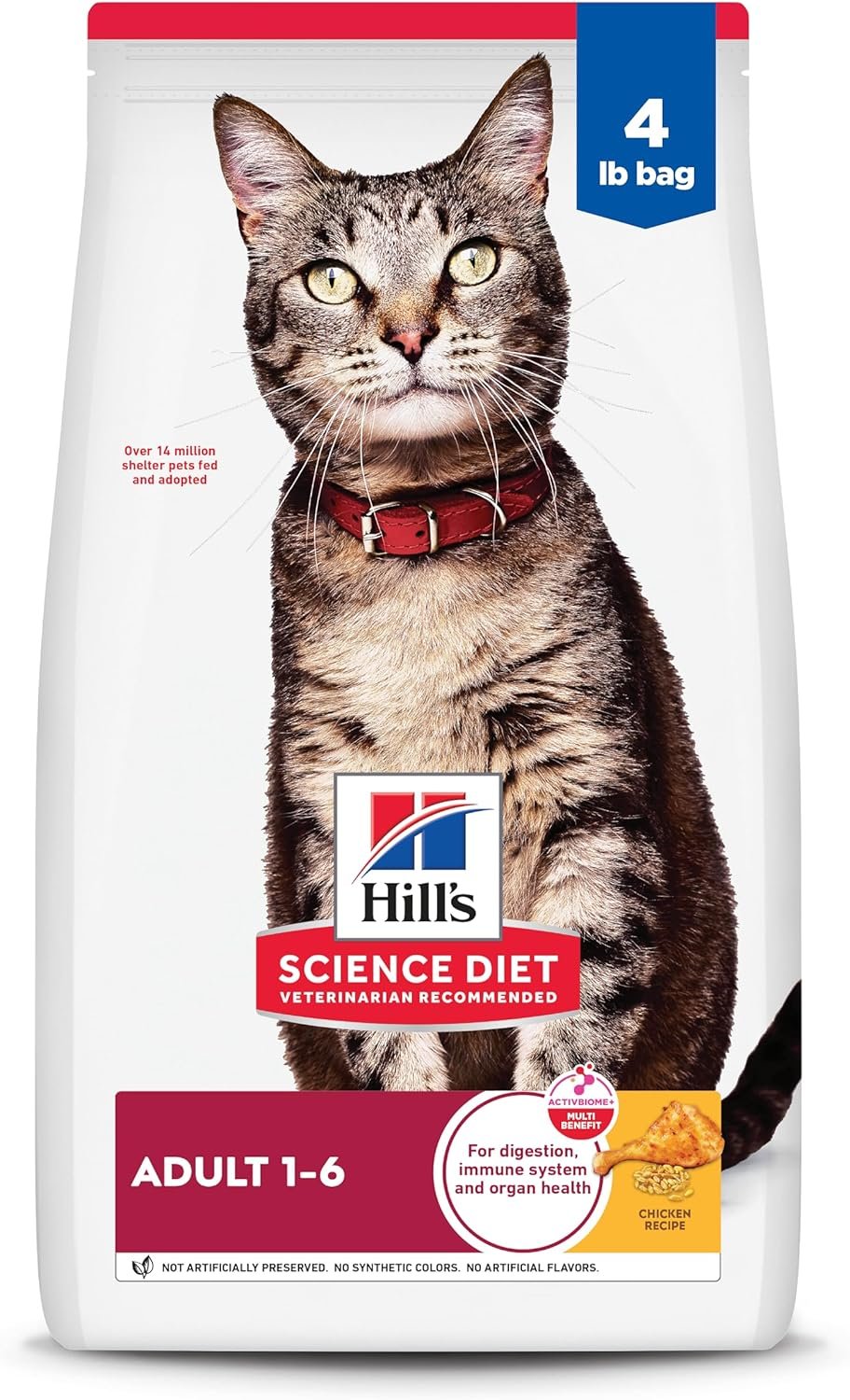 Hill’s Science Diet Adult 1-6 Dry Cat Food, Chicken, 4 lb. Bag