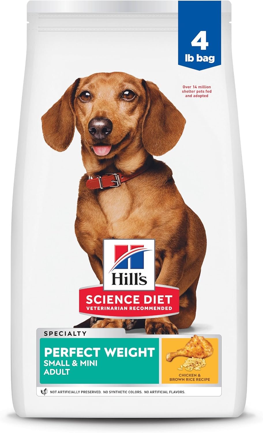 Hill’s Science Diet Adult Perfect Weight Small & Mini Dry Dog Food, Chicken, 4 lb. Bag