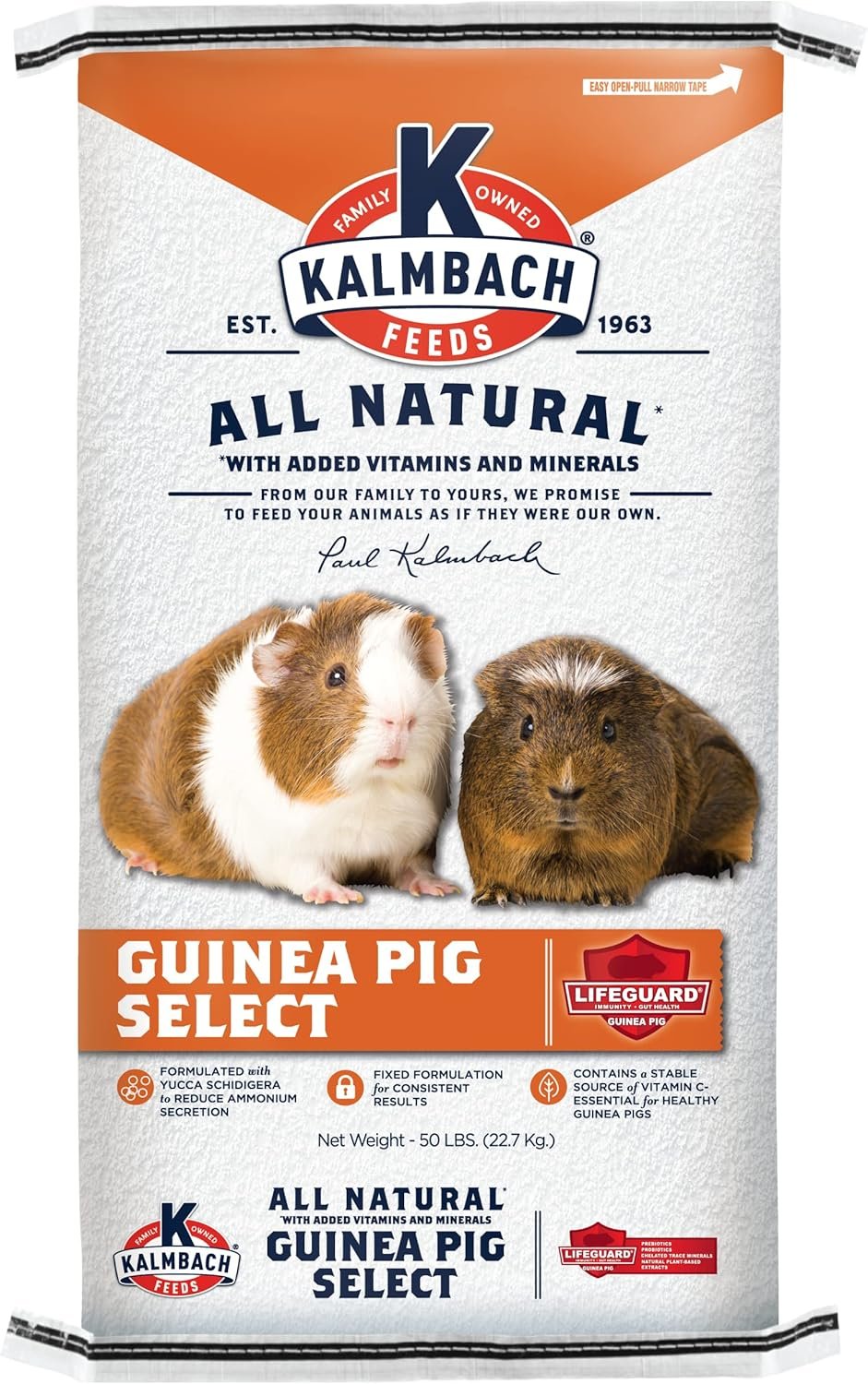 Kalmbach Feeds Guinea Pig Select Pelleted Food, 50 lb Bag