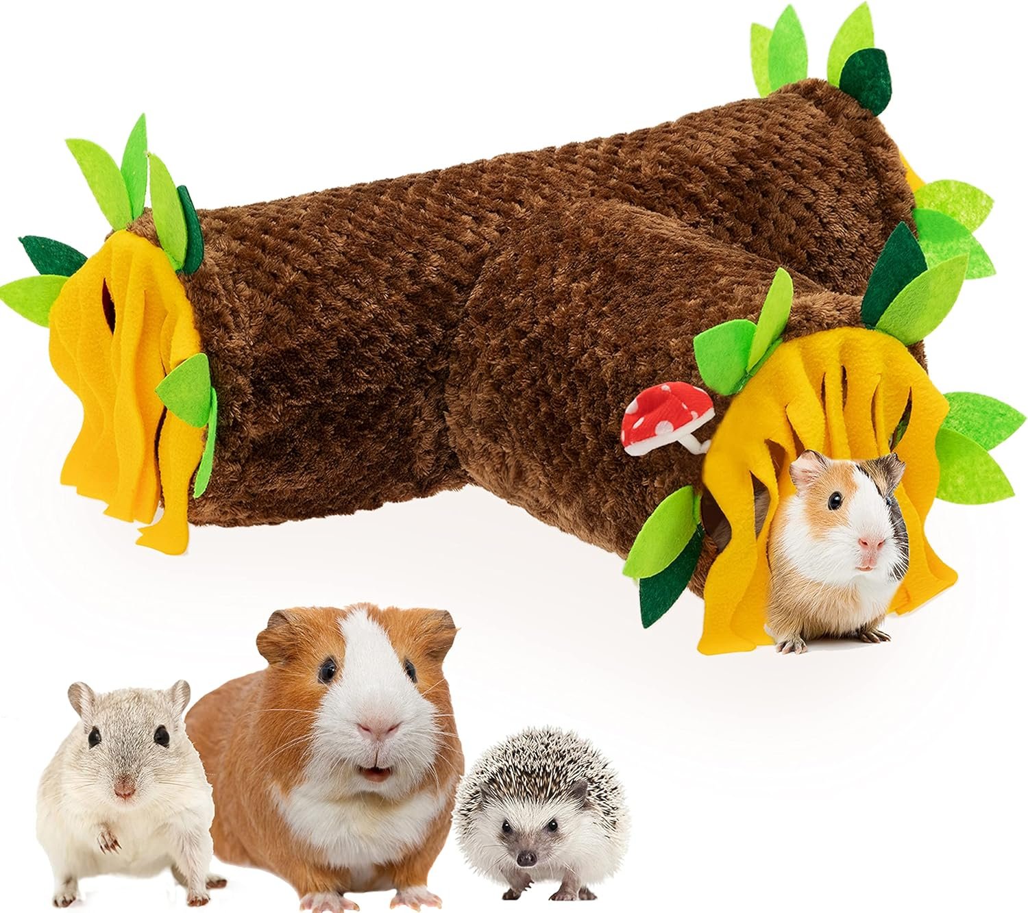 Guinea Pig Hideout – 3 Way Collapsible Small Animal Tunnel Tubes Toy for Rat Hamster Guinea Pig Hedgehog Chinchilla Lizard Baby Rabbit – Playing Sleeping Resting Guinea Pig Cage Accessories