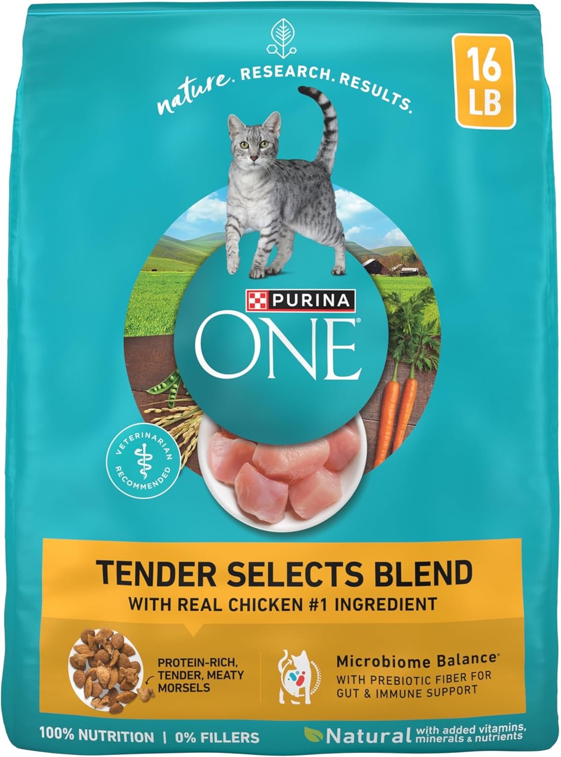 Purina ONE Natural Dry Cat Food, Tender Selects Blend With Real Chicken – 7 lb. Bag