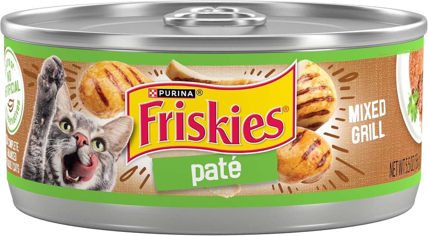 Purina Friskies Wet Cat Food, Pate Mixed Grill – (Pack of 24) 5.5 oz. Cans