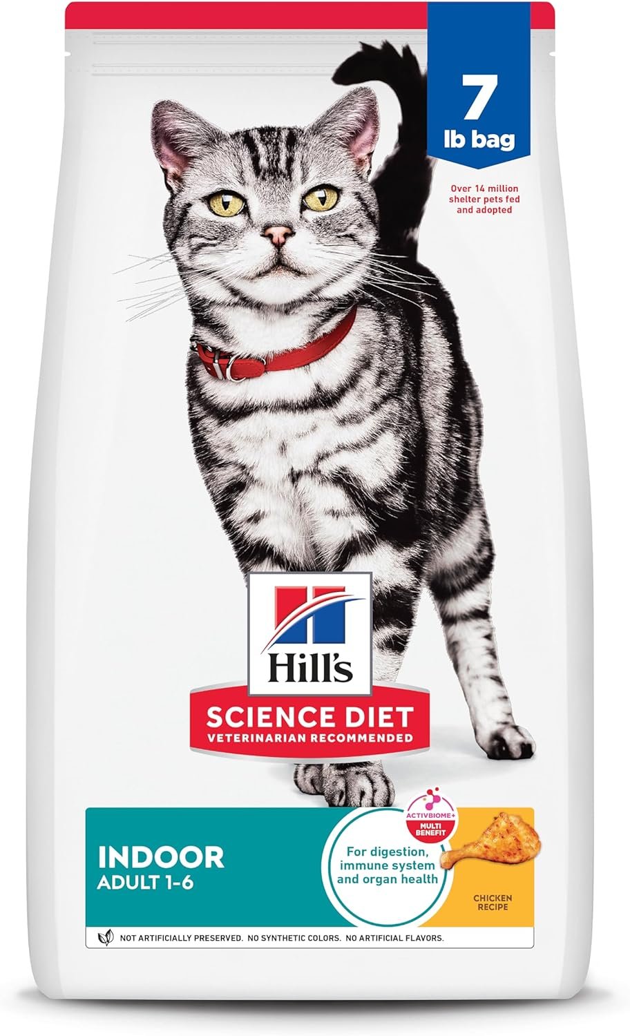 Hill’s Science Diet Adult 1-6 Indoor Dry Cat Food, Chicken, 7 lb. Bag